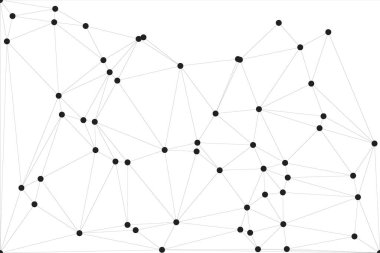 Pankart tasarımı için genel ağ bağlantısı arkaplanı. Noktaları ve çizgileri birleştiren soyut çizgi arkaplanı. Ağ Bağlantısı, çokgen sosyal ağ iletişimi. İnternet teknolojisi.
