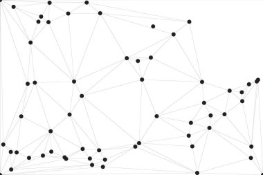 Pankart tasarımı için genel ağ bağlantısı arkaplanı. Noktaları ve çizgileri birleştiren soyut çizgi arkaplanı. Ağ Bağlantısı, çokgen sosyal ağ iletişimi. İnternet teknolojisi.