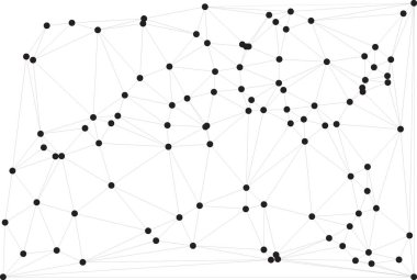 Pankart tasarımı için genel ağ bağlantısı arkaplanı. Noktaları ve çizgileri birleştiren soyut çizgi arkaplanı. Ağ Bağlantısı, çokgen sosyal ağ iletişimi. İnternet teknolojisi.