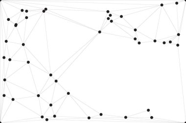 Pankart tasarımı için genel ağ bağlantısı arkaplanı. Noktaları ve çizgileri birleştiren soyut çizgi arkaplanı. Ağ Bağlantısı, çokgen sosyal ağ iletişimi. İnternet teknolojisi.