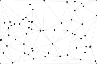 Pankart tasarımı için genel ağ bağlantısı arkaplanı. Noktaları ve çizgileri birleştiren soyut çizgi arkaplanı. Ağ Bağlantısı, çokgen sosyal ağ iletişimi. İnternet teknolojisi.