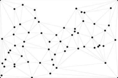 Pankart tasarımı için genel ağ bağlantısı arkaplanı. Noktaları ve çizgileri birleştiren soyut çizgi arkaplanı. Ağ Bağlantısı, çokgen sosyal ağ iletişimi. İnternet teknolojisi.