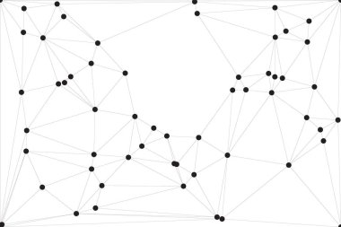 Pankart tasarımı için genel ağ bağlantısı arkaplanı. Noktaları ve çizgileri birleştiren soyut çizgi arkaplanı. Ağ Bağlantısı, çokgen sosyal ağ iletişimi. İnternet teknolojisi.