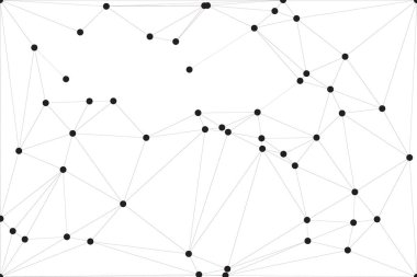 Pankart tasarımı için genel ağ bağlantısı arkaplanı. Noktaları ve çizgileri birleştiren soyut çizgi arkaplanı. Ağ Bağlantısı, çokgen sosyal ağ iletişimi. İnternet teknolojisi.