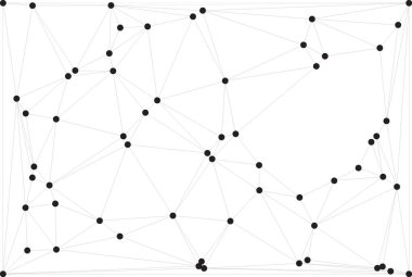 Pankart tasarımı için genel ağ bağlantısı arkaplanı. Noktaları ve çizgileri birleştiren soyut çizgi arkaplanı. Ağ Bağlantısı, çokgen sosyal ağ iletişimi. İnternet teknolojisi.