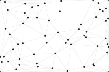 Pankart tasarımı için genel ağ bağlantısı arkaplanı. Noktaları ve çizgileri birleştiren soyut çizgi arkaplanı. Ağ Bağlantısı, çokgen sosyal ağ iletişimi. İnternet teknolojisi.
