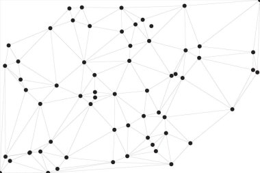 Pankart tasarımı için genel ağ bağlantısı arkaplanı. Noktaları ve çizgileri birleştiren soyut çizgi arkaplanı. Ağ Bağlantısı, çokgen sosyal ağ iletişimi. İnternet teknolojisi.