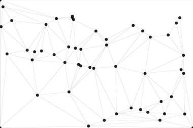 Pankart tasarımı için genel ağ bağlantısı arkaplanı. Noktaları ve çizgileri birleştiren soyut çizgi arkaplanı. Ağ Bağlantısı, çokgen sosyal ağ iletişimi. İnternet teknolojisi.
