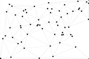 Pankart tasarımı için genel ağ bağlantısı arkaplanı. Noktaları ve çizgileri birleştiren soyut çizgi arkaplanı. Ağ Bağlantısı, çokgen sosyal ağ iletişimi. İnternet teknolojisi.