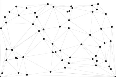 Pankart tasarımı için genel ağ bağlantısı arkaplanı. Noktaları ve çizgileri birleştiren soyut çizgi arkaplanı. Ağ Bağlantısı, çokgen sosyal ağ iletişimi. İnternet teknolojisi.