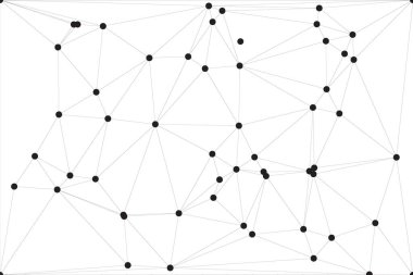 Pankart tasarımı için genel ağ bağlantısı arkaplanı. Noktaları ve çizgileri birleştiren soyut çizgi arkaplanı. Ağ Bağlantısı, çokgen sosyal ağ iletişimi. İnternet teknolojisi.