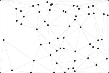 Pankart tasarımı için genel ağ bağlantısı arkaplanı. Noktaları ve çizgileri birleştiren soyut çizgi arkaplanı. Ağ Bağlantısı, çokgen sosyal ağ iletişimi. İnternet teknolojisi.