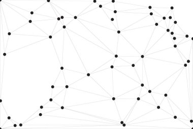 Pankart tasarımı için genel ağ bağlantısı arkaplanı. Noktaları ve çizgileri birleştiren soyut çizgi arkaplanı. Ağ Bağlantısı, çokgen sosyal ağ iletişimi. İnternet teknolojisi.