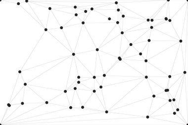 Pankart tasarımı için genel ağ bağlantısı arkaplanı. Noktaları ve çizgileri birleştiren soyut çizgi arkaplanı. Ağ Bağlantısı, çokgen sosyal ağ iletişimi. İnternet teknolojisi.
