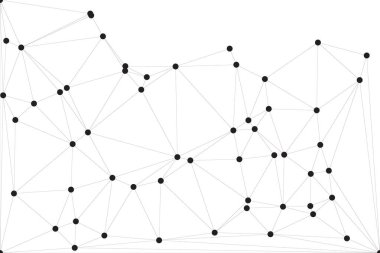 Pankart tasarımı için genel ağ bağlantısı arkaplanı. Noktaları ve çizgileri birleştiren soyut çizgi arkaplanı. Ağ Bağlantısı, çokgen sosyal ağ iletişimi. İnternet teknolojisi.