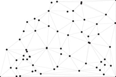 Pankart tasarımı için genel ağ bağlantısı arkaplanı. Noktaları ve çizgileri birleştiren soyut çizgi arkaplanı. Ağ Bağlantısı, çokgen sosyal ağ iletişimi. İnternet teknolojisi.