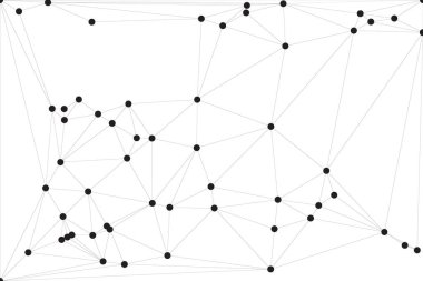Pankart tasarımı için genel ağ bağlantısı arkaplanı. Noktaları ve çizgileri birleştiren soyut çizgi arkaplanı. Ağ Bağlantısı, çokgen sosyal ağ iletişimi. İnternet teknolojisi.