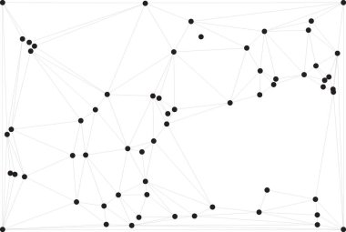 Pankart tasarımı için genel ağ bağlantısı arkaplanı. Noktaları ve çizgileri birleştiren soyut çizgi arkaplanı. Ağ Bağlantısı, çokgen sosyal ağ iletişimi. İnternet teknolojisi.