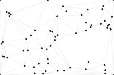 Pankart tasarımı için genel ağ bağlantısı arkaplanı. Noktaları ve çizgileri birleştiren soyut çizgi arkaplanı. Ağ Bağlantısı, çokgen sosyal ağ iletişimi. İnternet teknolojisi.