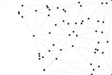 Pankart tasarımı için genel ağ bağlantısı arkaplanı. Noktaları ve çizgileri birleştiren soyut çizgi arkaplanı. Ağ Bağlantısı, çokgen sosyal ağ iletişimi. İnternet teknolojisi.