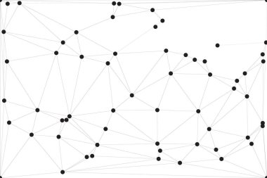 Pankart tasarımı için genel ağ bağlantısı arkaplanı. Noktaları ve çizgileri birleştiren soyut çizgi arkaplanı. Ağ Bağlantısı, çokgen sosyal ağ iletişimi. İnternet teknolojisi.