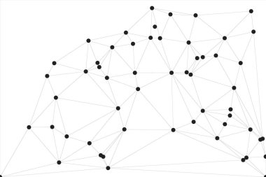 Pankart tasarımı için genel ağ bağlantısı arkaplanı. Noktaları ve çizgileri birleştiren soyut çizgi arkaplanı. Ağ Bağlantısı, çokgen sosyal ağ iletişimi. İnternet teknolojisi.
