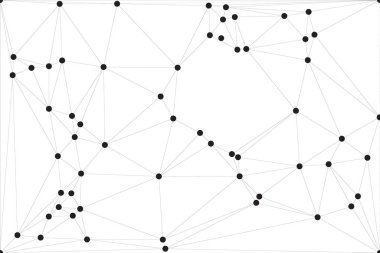 Pankart tasarımı için genel ağ bağlantısı arkaplanı. Noktaları ve çizgileri birleştiren soyut çizgi arkaplanı. Ağ Bağlantısı, çokgen sosyal ağ iletişimi. İnternet teknolojisi.