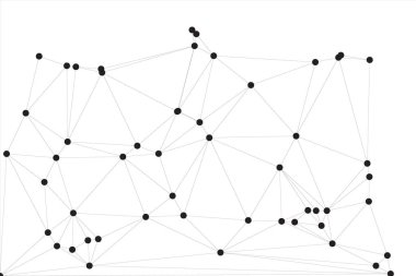 Pankart tasarımı için genel ağ bağlantısı arkaplanı. Noktaları ve çizgileri birleştiren soyut çizgi arkaplanı. Ağ Bağlantısı, çokgen sosyal ağ iletişimi. İnternet teknolojisi.