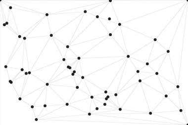 Pankart tasarımı için genel ağ bağlantısı arkaplanı. Noktaları ve çizgileri birleştiren soyut çizgi arkaplanı. Ağ Bağlantısı, çokgen sosyal ağ iletişimi. İnternet teknolojisi.