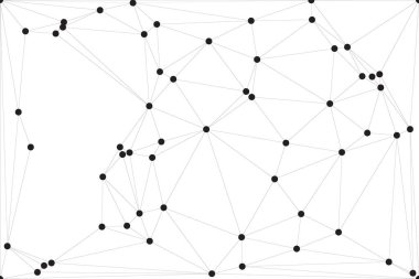 Pankart tasarımı için genel ağ bağlantısı arkaplanı. Noktaları ve çizgileri birleştiren soyut çizgi arkaplanı. Ağ Bağlantısı, çokgen sosyal ağ iletişimi. İnternet teknolojisi.