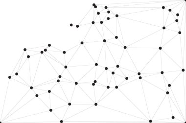 Pankart tasarımı için genel ağ bağlantısı arkaplanı. Noktaları ve çizgileri birleştiren soyut çizgi arkaplanı. Ağ Bağlantısı, çokgen sosyal ağ iletişimi. İnternet teknolojisi.