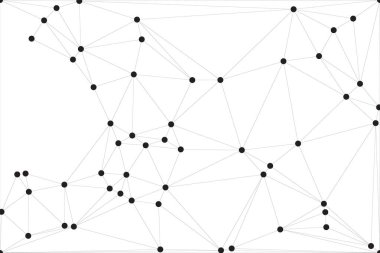 Pankart tasarımı için genel ağ bağlantısı arkaplanı. Noktaları ve çizgileri birleştiren soyut çizgi arkaplanı. Ağ Bağlantısı, çokgen sosyal ağ iletişimi. İnternet teknolojisi.
