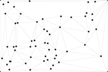 Pankart tasarımı için genel ağ bağlantısı arkaplanı. Noktaları ve çizgileri birleştiren soyut çizgi arkaplanı. Ağ Bağlantısı, çokgen sosyal ağ iletişimi. İnternet teknolojisi.