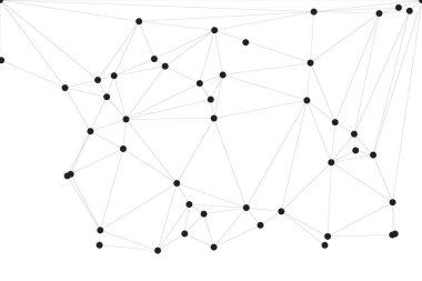 Pankart tasarımı için genel ağ bağlantısı arkaplanı. Noktaları ve çizgileri birleştiren soyut çizgi arkaplanı. Ağ Bağlantısı, çokgen sosyal ağ iletişimi. İnternet teknolojisi.