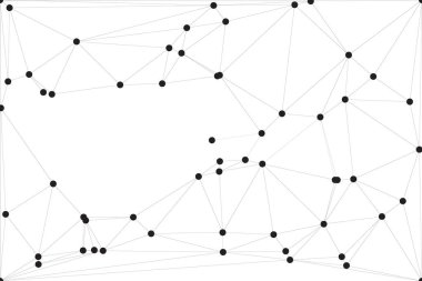Pankart tasarımı için genel ağ bağlantısı arkaplanı. Noktaları ve çizgileri birleştiren soyut çizgi arkaplanı. Ağ Bağlantısı, çokgen sosyal ağ iletişimi. İnternet teknolojisi.