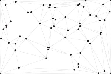 Pankart tasarımı için genel ağ bağlantısı arkaplanı. Noktaları ve çizgileri birleştiren soyut çizgi arkaplanı. Ağ Bağlantısı, çokgen sosyal ağ iletişimi. İnternet teknolojisi.