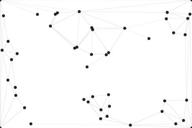 Pankart tasarımı için genel ağ bağlantısı arkaplanı. Noktaları ve çizgileri birleştiren soyut çizgi arkaplanı. Ağ Bağlantısı, çokgen sosyal ağ iletişimi. İnternet teknolojisi.