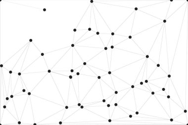 Pankart tasarımı için genel ağ bağlantısı arkaplanı. Noktaları ve çizgileri birleştiren soyut çizgi arkaplanı. Ağ Bağlantısı, çokgen sosyal ağ iletişimi. İnternet teknolojisi.