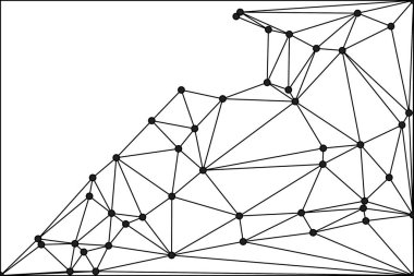 Pankart tasarımı için genel ağ bağlantısı arkaplanı. Noktaları ve çizgileri birleştiren soyut çizgi arkaplanı. Ağ Bağlantısı, çokgen sosyal ağ iletişimi. İnternet teknolojisi.