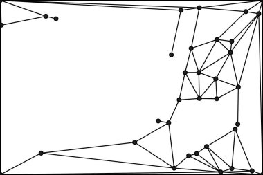 Pankart tasarımı için genel ağ bağlantısı arkaplanı. Noktaları ve çizgileri birleştiren soyut çizgi arkaplanı. Ağ Bağlantısı, çokgen sosyal ağ iletişimi. İnternet teknolojisi.