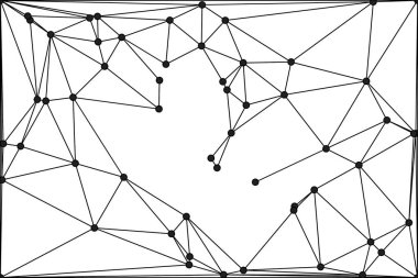 Pankart tasarımı için genel ağ bağlantısı arkaplanı. Noktaları ve çizgileri birleştiren soyut çizgi arkaplanı. Ağ Bağlantısı, çokgen sosyal ağ iletişimi. İnternet teknolojisi.