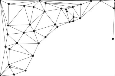 Pankart tasarımı için genel ağ bağlantısı arkaplanı. Noktaları ve çizgileri birleştiren soyut çizgi arkaplanı. Ağ Bağlantısı, çokgen sosyal ağ iletişimi. İnternet teknolojisi.