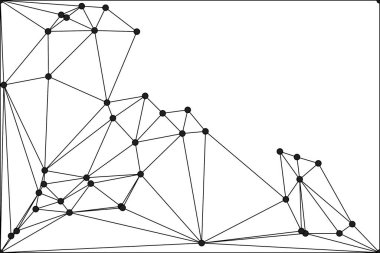 Pankart tasarımı için genel ağ bağlantısı arkaplanı. Noktaları ve çizgileri birleştiren soyut çizgi arkaplanı. Ağ Bağlantısı, çokgen sosyal ağ iletişimi. İnternet teknolojisi.