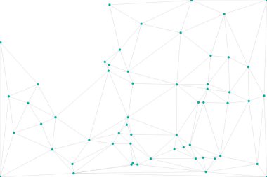 Pankart tasarımı için genel ağ bağlantısı arkaplanı. Noktaları ve çizgileri birleştiren soyut çizgi arkaplanı. Ağ Bağlantısı, çokgen sosyal ağ iletişimi. İnternet teknolojisi.