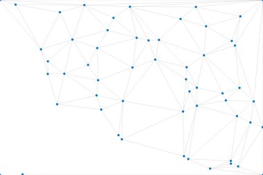 Pankart tasarımı için genel ağ bağlantısı arkaplanı. Noktaları ve çizgileri birleştiren soyut çizgi arkaplanı. Ağ Bağlantısı, çokgen sosyal ağ iletişimi. İnternet teknolojisi.
