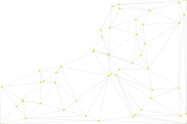 Pankart tasarımı için genel ağ bağlantısı arkaplanı. Noktaları ve çizgileri birleştiren soyut çizgi arkaplanı. Ağ Bağlantısı, çokgen sosyal ağ iletişimi. İnternet teknolojisi.