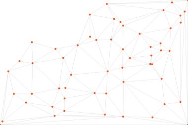 Pankart tasarımı için genel ağ bağlantısı arkaplanı. Noktaları ve çizgileri birleştiren soyut çizgi arkaplanı. Ağ Bağlantısı, çokgen sosyal ağ iletişimi. İnternet teknolojisi.