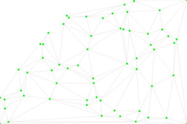 Pankart tasarımı için genel ağ bağlantısı arkaplanı. Noktaları ve çizgileri birleştiren soyut çizgi arkaplanı. Ağ Bağlantısı, çokgen sosyal ağ iletişimi. İnternet teknolojisi.