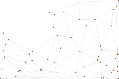 Pankart tasarımı için genel ağ bağlantısı arkaplanı. Noktaları ve çizgileri birleştiren soyut çizgi arkaplanı. Ağ Bağlantısı, çokgen sosyal ağ iletişimi. İnternet teknolojisi.