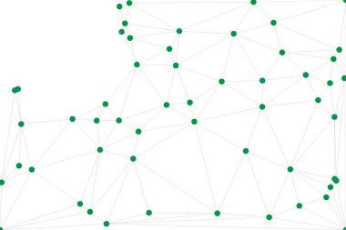Pankart tasarımı için genel ağ bağlantısı arkaplanı. Noktaları ve çizgileri birleştiren soyut çizgi arkaplanı. Ağ Bağlantısı, çokgen sosyal ağ iletişimi. İnternet teknolojisi.